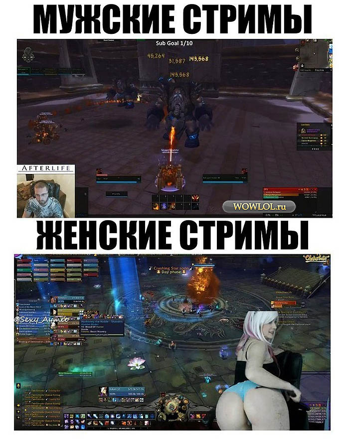 суть мужских и женских стримов