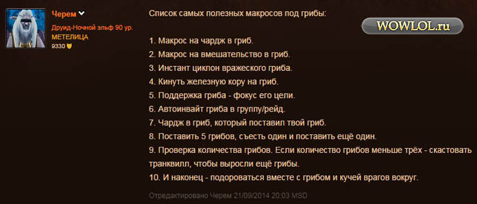 Самые полезные макросы под грибы