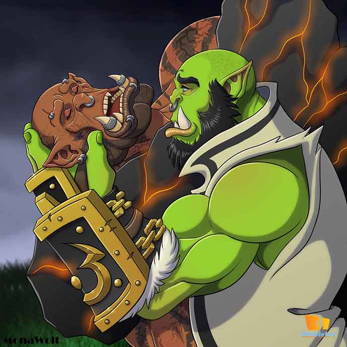 Thrall and Garrosh by Mona Wolt